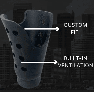 Capabloo 3D printed prosthetic socket — custom fit and built-in ventilation